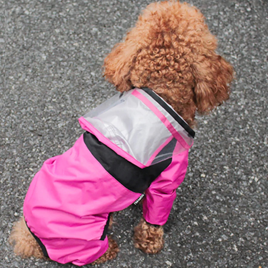 Dog Face Waterproof Raincoat with Hood for Dogs
